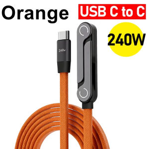 EOENKK | 240W Quick Charging Type-C Elbow Cables with Invisible Phone Kickstand Nylon Braided USB C To C Cord for phone