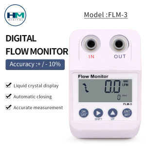 FLM-3 1/4" Water Flow Monitor Meter 0-99999L 0-99999G Digital Display Water Flow Meter with Alarm and Power Save Function