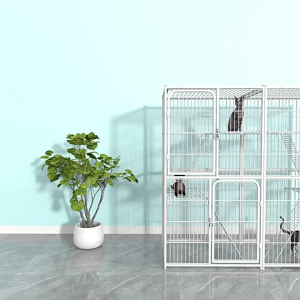 🐱Luxury Multi-Level Cat Playpen with Water-Resistant Coating 2/3 Storey Modular Cat Cage for 1-5 Cats