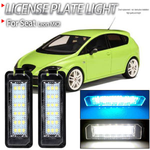 2pcs Car Canbus No Error Led Signal Lamp Number License Plate Lights White Ice Blue For Seat Leon MK2 1P1 2005-2012 the Car
