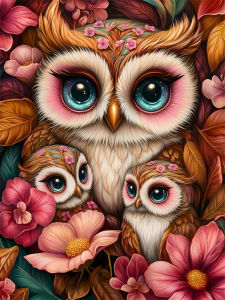 HUACAN Diamond Art Mosaic Owl Animal Rhinestones Full Kits Diamond Painting 5d Flower Handicrafts Home Decor Rhinestones