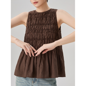 GULILI | Ruffle and Edge Design Sleeveless Top Summer