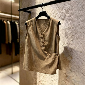 SHUAIYUE | Áo Vest Dập Vai Vintage Không Tay