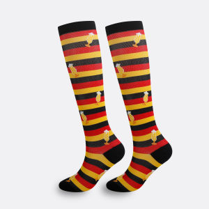 1 Pair 2026 Soccer Flag Inspired Compression Socks Knee High Sports Socks for Men Women