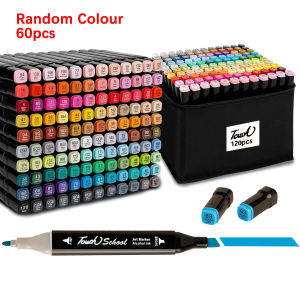 40/60/80/120 Random Colour Makrers Pen Alcohol Drawing Markers Dual Tip Permanent Sketch Markers Graffiti Manga Art Supplies