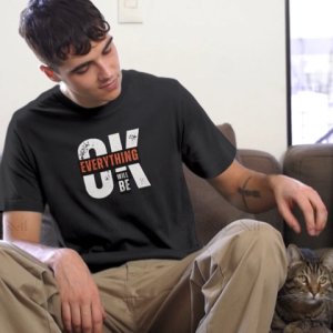 Everything ok graphic t-shirt premium cotton round neck short sleeve tshirt men & women