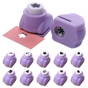 Embossing Punching DeviceHole Punch Mini Paper Shaper CutterMulti Patterns Paper Crafts Puncher Set For DIY Scrapbooks