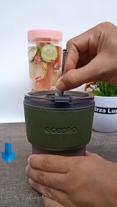 MURAH NAMPOLLL BELI 1 GRATIS 1!!! TUMBLER GELAS KACA AESTHETIC BOTTLE CUP 400ML FREE SEDOTAN KACA