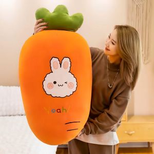 Thú bông trái cà rốt mặt thỏ dễ thương siêu cute (15cm----75cm) Gối ôm trái cà rốt mặt thỏ đáng yêu mẫu mới củ cà rốt mặt thỏ mềm mại êm ái