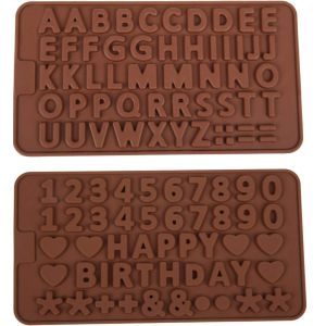 2pcs Valentines Day Chocolate Silicone Mold Cake Decorating Tools Alphabet Number Symbol Candy Soft Sugar Cookie Baking Mol