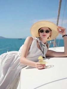 XIANGYING | Waist-Cinching Sleeveless Cotton Dress