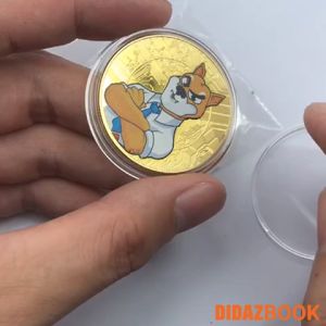 Đồng Xu Shiba Inu coin SHIB Bitcoin mạ vàng bạc 24k làm đồ lưu niệmtrang trísưu tầm quà tặng SHIB01
