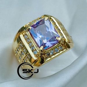 CINCIN BATU KECUBUNG LAVENDER KOTAK CUTTING MEWAH
