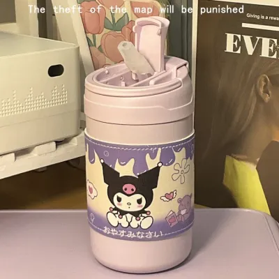 Cute Insulated Tumbler with Straw Handle