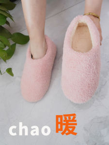 รองเท้าแตะผ้าฝ้ายสไตล์ญี่ปุ่นแบบบู๊ตหลังหัวสำหรับผู้ชาย รองเท้าแตะในร่มแบบอบอุ่น ป้องกันการลื่นบนพื้นไม้ พื้นนุ่ม เสียงดังขึ้นในฤดูหนาว รองเท้าแตะสำหรับผู้หญิง