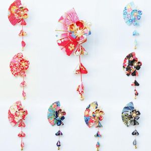 กิ๊บติดผมดอกซากุระสีแดงสไตล์ญี่ปุ่นสำหรับเด็ก เครื่องประดับผมสไตล์จีนสำหรับเด็ก แฟชั่นฮันฟู ตกแต่งผมสไตล์ย้อนยุคสไตล์ญี่ปุ่น