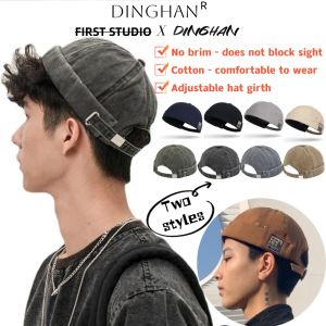 Vintage Caps For Men Original Vintage Washed Denim Beanie For Women Brimless Cap Retro Cotton Adjustable Cap Fashion And Leisure Street Hip Hop Soft Comfortable Bonnet For Mer Baseball Snapback Caps Hip Hop Skull Hats Alphabet Embroidery Pattern