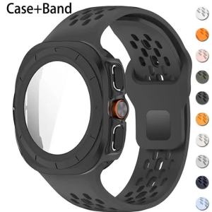 Silicone Strap+Case For Samsung Galaxy Watch 7Ultra 47 Sport Watchband Bracelet for Galaxy Watch Ultra 2025 Tempered Glass Cover