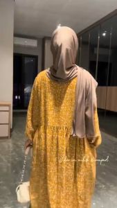 MIDI DRESS WANITA RAYON / GAMIS RAYON ADEM BUMIL BUSUI