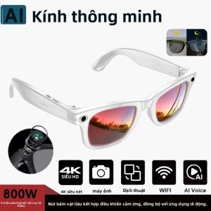 Kính Thông Minh Camera 800W Quay Video Nhận Dạng Ảnh AI Cuộc Gọi Bluetooth Dịch Thuật Kính Râm Nam Nữ Chống Tia Cực Tím Chống Ánh Sáng Xanh