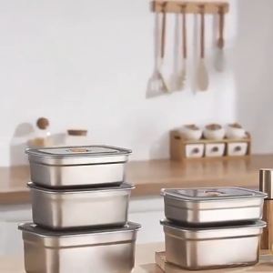 Food Storage Stainless Steel Containers with Lids Outdoor lunch box with Airtight Lids - Paz official