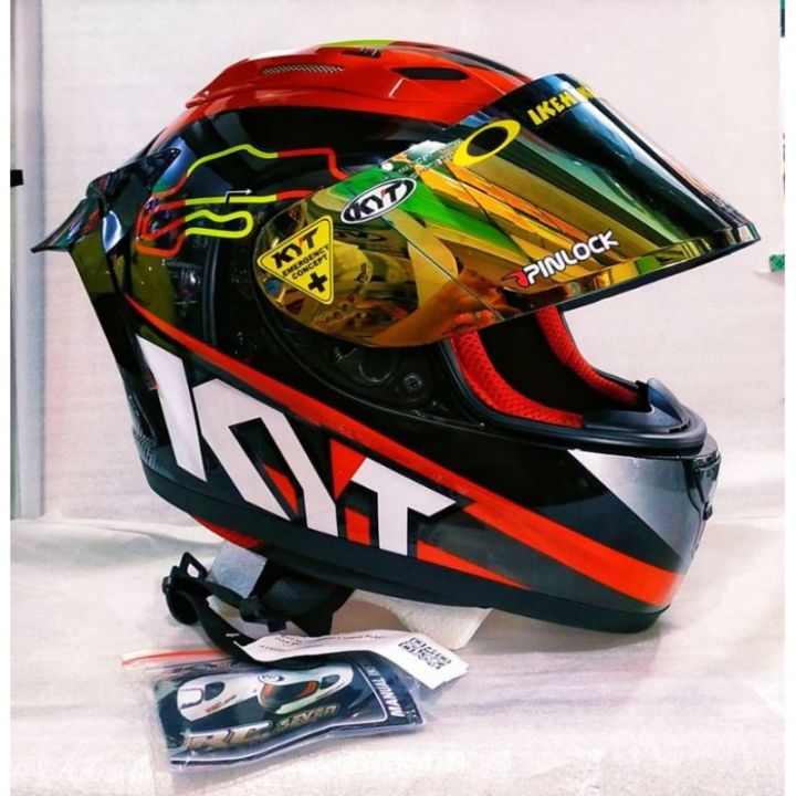 HELM KYT RC SEVEN SERI 15 SPAIN BLAK PAKET GANTENG Helm Fullface