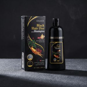 EELHOE | 3 In 1 Black Hair Dye Shampoo Natural Plant Extract Quick Grey Cover 5 Mins Home Coloring Moisturize Shiny Hair Care Shampoo