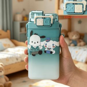 Sanrio | 600ml Sanrio Dual Compartment Gradient Accompanying Water Bottle High Aesthetic Value Large Capacity Square Portable Water Bottl
