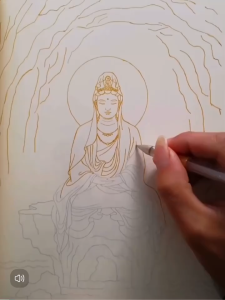 🔥Ship 24H🔥佛像描金画册 佛像画册 临幕画佛像本 心經手抄本 佛經手抄本 大悲咒 地藏经 抄經本 抄经书 Buddha Statue Copying Painting Buddha Book