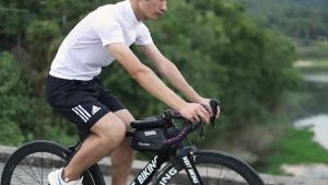 West Biking | Túi Xe Đạp Chống Nước WEST BIKING 1.4L Có Kính Chắn Nắng Giá Đỡ Điện Thoại Cảm Ứng 3 Trong 1 Chất Liệu PVC Đen