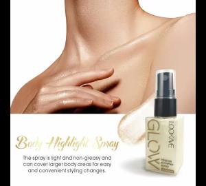 Waterproof Body Highlight Spray - Gold & Bronze Shimmer Oil for Face/Body 24H Glow Moisturizer