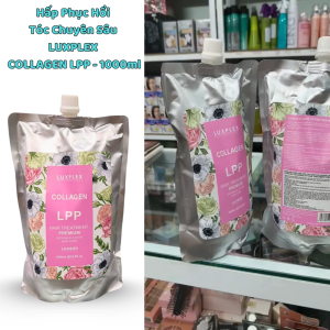 Hấp phục hồi tóc chuyên sâu LUXPLEX COLLAGEN LPP 1000ml  Mẫu Mới  mềm mượt tóc (chính hãng)
