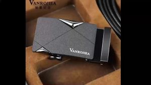 Mens Automatic Double Buckle Belt Leather