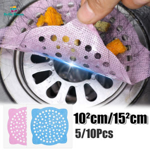 10Pcs Kitchen Disposable Sink Filter Sticker Bathroom Floor Drain Mesh Cover Hair Anti-blocking Catcher Stopper
