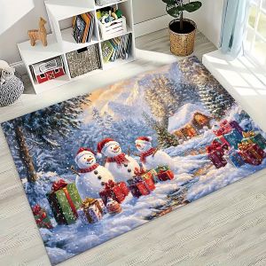 Thảm Nỉ Kiểu Giáng Sinh VIKAMA Mềm Mại Chống Bám Bẩn Dễ Lau Chùi Thảm Trong Nhà 100% Polyester Cho Phòng Ngủ Phòng Khách Trang Trí Nhà Cửa