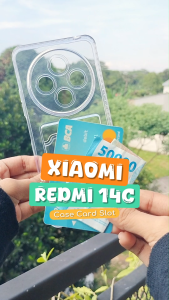 Softcase Untuk XIAOMI REDMI 14C Case Card Holder Slot Kartu Casing Kesing Silikon Bening Clear Dompet HP Xiomi Xiomy