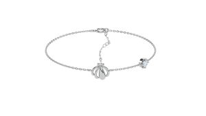 ALUXE 10K Gold Aquamarine Bracelet Hollow Shell Disney The Little Mermaid Series BRDL005