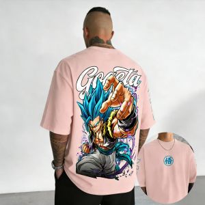 Bandai | Dragon Ball Anime Cotton T-shirt Summer New Super Saiyan Printed Mens and Womens Hip Hop Oversized Casual Short Sleeve Top