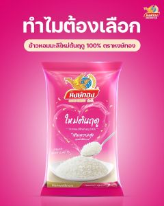 ข้าวหอมมะลิใหม่ต้นฤดู 100% ตราหงษ์ทอง ขนาด 5 กิโลกรัม (แพ็ค 3)