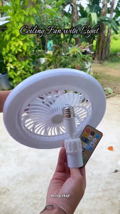 Ceiling fan with light 2 in 1 LED light for room kitchen bedroom with remote ceiling fan light