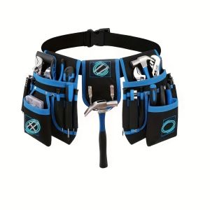 Magnetic Tool Pouch with 26 Pocket Tool Belts Adjustable & Detachable Belt Tool Bags for Electrician Carpenter Construction