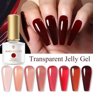 BORN PRETTY New 10ML Jelly Nude Gel Polish Translucent Nail UV LED Soak Off Nail Art Polish UV Gel Nail Semi Permanent