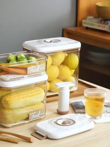 Food Storage Container Vacuum Box Large Capacity Food Dispenser for Kitchen Transparent Sealed Food Organizer Work Lunch Box