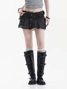 zuocisankon | American Spice Style Irregular Denim Skirt