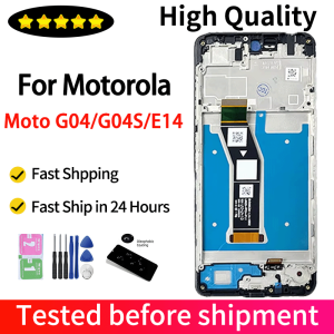 E14 Display Screen For Motorola Moto G04 XT2421-2 LCD Display With Touch Screen Digitizer For Moto G04s XT2421-8 Display Frame