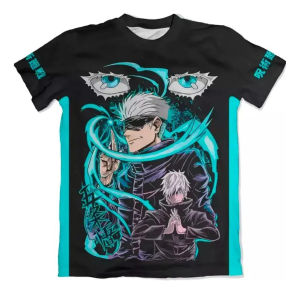 Bandai | 2026 Hot Selling Fashion New Summer Anime Spell Battle Pattern 3D Printing Fashion Quick Drying T-shirt Street Y2K Big Size