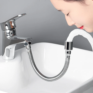 Universal Stainless Steel Faucet Extender with Anti-splash Head Nozzle Aerator And Extension Hose for Kitchen Sink