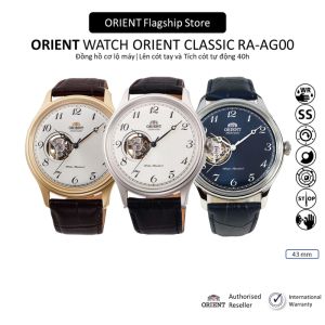 Đồng hồ nam Orient Watch Classic RA-AG00 máy lộ cơ automatic dự trữ năng lượng 40h tích cót tự động và lên cót tay mặt kính cường lực dây da đeo tay cao cấp chính hãng