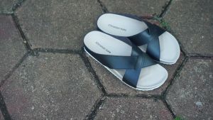 Christian Bale Jessica Sandal flat platform Cewek silang cantik sendal selop Wanita casual kekinian