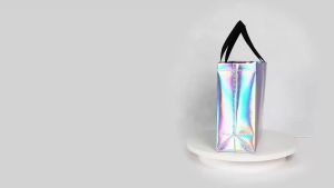 1/8/16 Pack Holographic Pearl Gift Bags Large Reusable Glossy Tote with Handles 12.6x4.7x11 Inch for Christmas Birthday Party